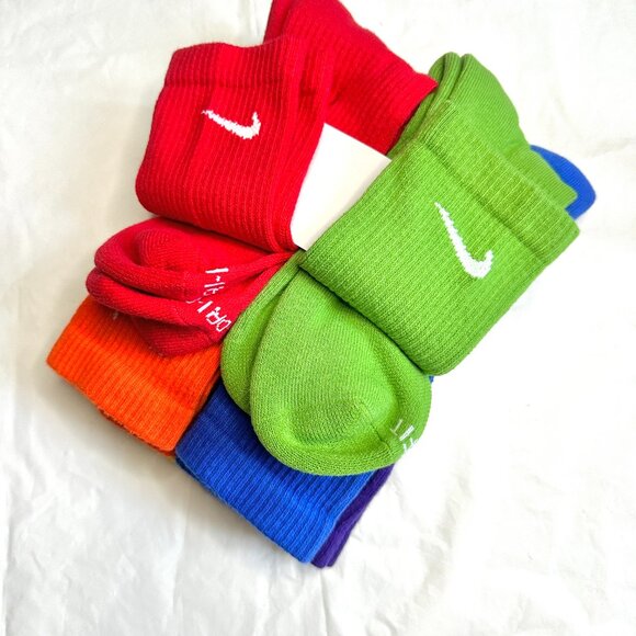 NEW 6 Pairs Nike Everyday Cotton Cushioned Men's 8-12 L Crew Socks White DRI-FIT - Picture 3 of 11